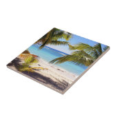 熱帯夏のビーチビュー（手のひら） タイル (側面)