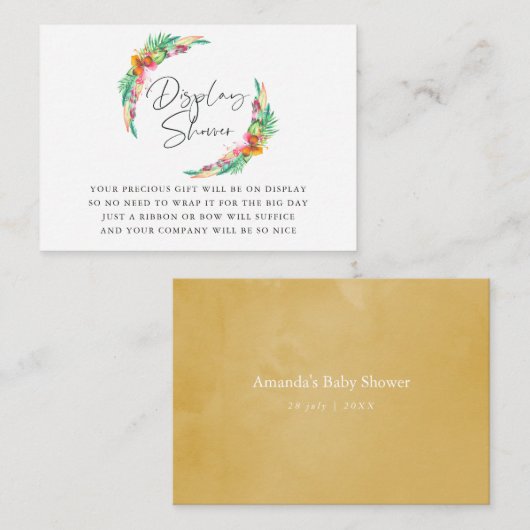 熱帯夏のビーチ赤ちゃんシャワー表示シャワー エンクロージャーカード (正面/裏面)