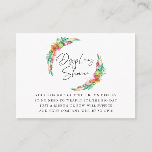 熱帯夏のビーチ赤ちゃんシャワー表示シャワー エンクロージャーカード (正面)