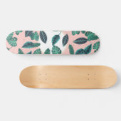 熱帯夏のピンクの緑は日没パターンを残します スケートボード (横)