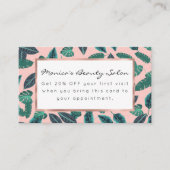 熱帯夏のピンクの緑は日没パターンを残します 割引カード (正面)