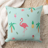 熱帯夏のフラミンゴの青い寝室のコレクション クッション (ブランケット)