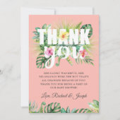 熱帯夏のフローラサンゴの赤ちゃんシャワー サンキューカード (正面)