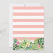 熱帯夏のフローラサンゴの赤ちゃんシャワー サンキューカード (裏面)