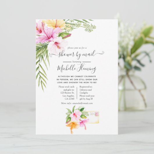 熱帯夏のフローラベビーシャワーbyメール 招待状 (スタンド正面)