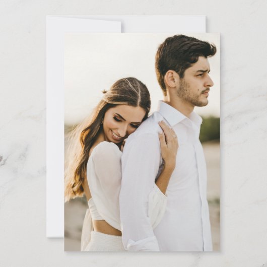 熱帯夏のフローラ結婚の写真アーチ セーブザデート (裏面)