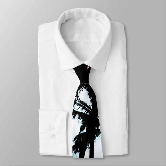 熱帯夏のヤシの木のピンクの青い日没の空 ネクタイ (タイ)