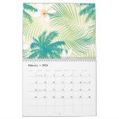 熱帯夏のヤシの木 カレンダー (2月 2026)