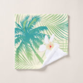 熱帯夏のヤシの木 バスタオルセット (ウォッシュタオル)