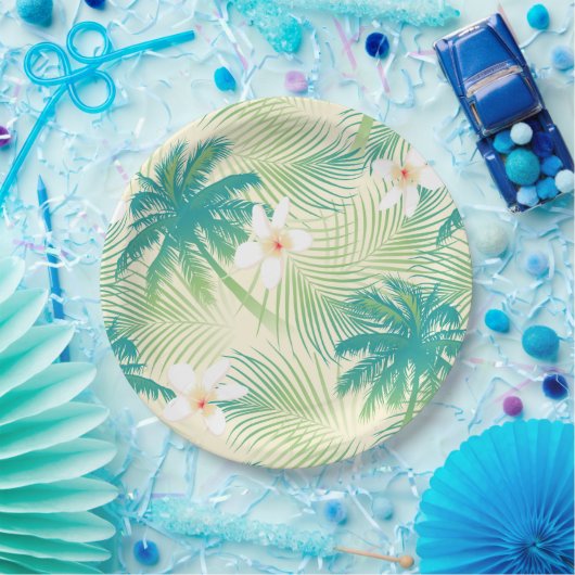 熱帯夏のヤシの木 ペーパープレート (パーティー)