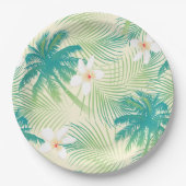 熱帯夏のヤシの木 ペーパープレート (正面)