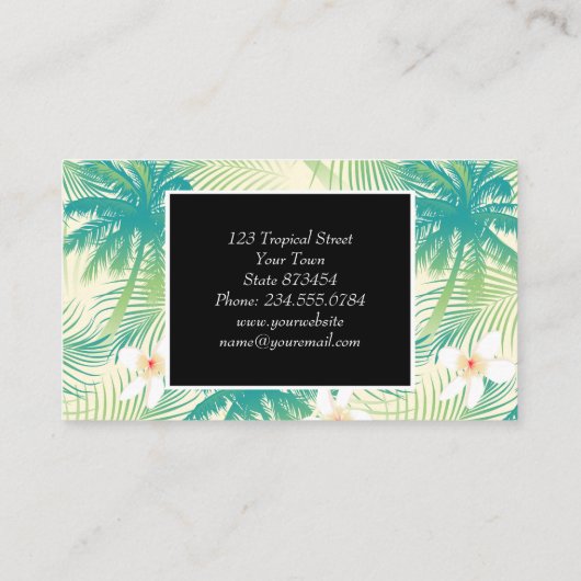 熱帯夏のヤシの木 名刺 (裏面)