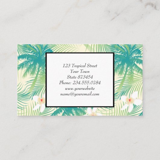 熱帯夏のヤシの木 名刺 (裏面)