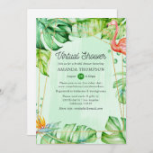 熱帯夏の幾何学的なバーチャルブライダルシャワー 招待状 (正面/裏面)