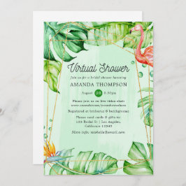 熱帯夏の幾何学的なバーチャルブライダルシャワー 招待状