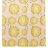 熱帯夏の果実パイナップルスライスパターン シャワーカーテン (正面)