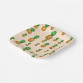 熱帯夏の果実パイナップルスライスパターン ペーパープレート (傾斜あり)