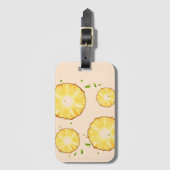 熱帯夏の果実パイナップルスライスパターン ラゲッジタグ (正面縦)