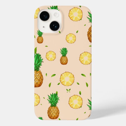 熱帯夏の果実パイナップルスライスパターン Case-Mate iPhoneケース (裏面)