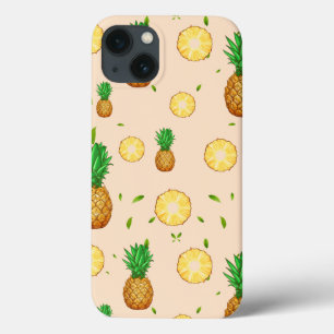 熱帯夏の果実パイナップルスライスパターン iPhone 13ケース