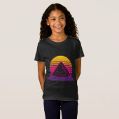 熱帯夏の果実80sレトロ合成波サンセットW Tシャツ (正面フル)