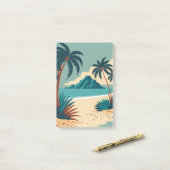 熱帯夏の漫画ビーチ ポストイット (デスク上)