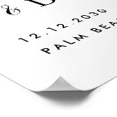 熱帯夏の花ウェディングシャワー歓迎 ポスター (角)