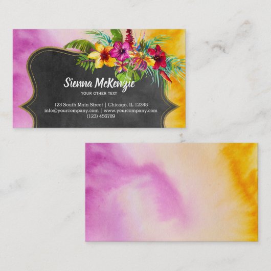 熱帯夏の花ハイビスカス 名刺 (正面/裏面)