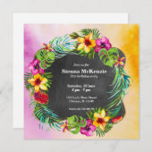 熱帯夏の花ハイビスカス 招待状 (正面/裏面)