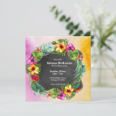 熱帯夏の花ハイビスカス 招待状 (スタンド正面)