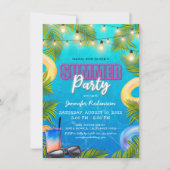 熱帯夏の誕生日パーティー 招待状 (正面)