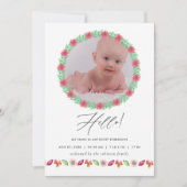 熱帯夏の誕生発表フォトカード 案内状 (正面)