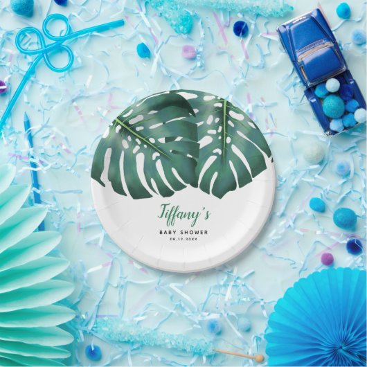 熱帯夏の赤ちゃんシャワー男女兼用 ペーパープレート (パーティー)