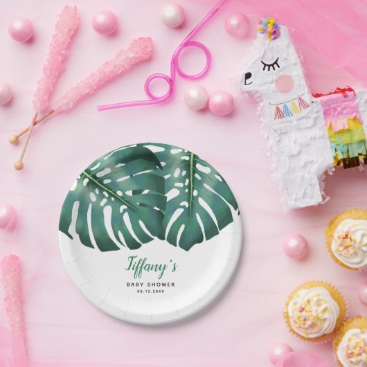 熱帯夏の赤ちゃんシャワー男女兼用 ペーパープレート (パーティー)