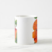 熱帯夏オレンジ色のハイビスカス コーヒーマグカップ (中央)