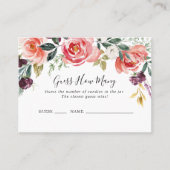 熱帯夏カラフルのゲームカードの数を推測 名刺 (正面)