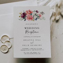 熱帯夏カラフルのフローラ結婚式 招待状