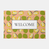 熱帯夏ジャックフルーツパターン – ようこそ ドアマット (正面)