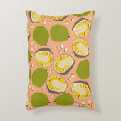 熱帯夏ジャックフルーツパターン – エキゾチックな果実 アクセントクッション (正面(垂直))