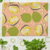 熱帯夏ジャックフルーツパターン – エキゾチックな果実 キッチンタオル (折り畳み)