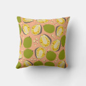 熱帯夏ジャックフルーツパターン – エキゾチックな果実 クッション (裏面)