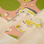 熱帯夏ジャックフルーツパターン – エキゾチックな果実 ジグソーパズル (側面)