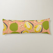 熱帯夏ジャックフルーツパターン – エキゾチックな果実 ボディピロー (裏面)
