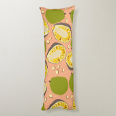 熱帯夏ジャックフルーツパターン – エキゾチックな果実 ボディピロー (裏面 (縦))