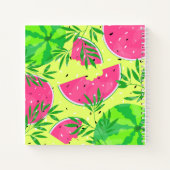 熱帯夏スイカの枝パーソナライズされた ノートブック (裏面)