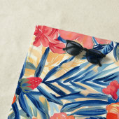 熱帯夏ハイビスカスフラワーパターンフローラ ビーチタオル (インサイチュ)