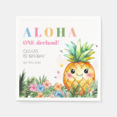 熱帯夏パイナップルキッズ1st誕生日パーティー スタンダードカクテルナプキン (正面)