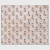 熱帯夏パイナップルフルーツ灰色赤面大理石 ラッピングペーパー (フラット)