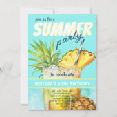 熱帯夏パーティー誕生日招待状 招待状 (正面)