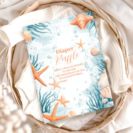 熱帯夏ビーチヒトディッパーラッフル エンクロージャーカード